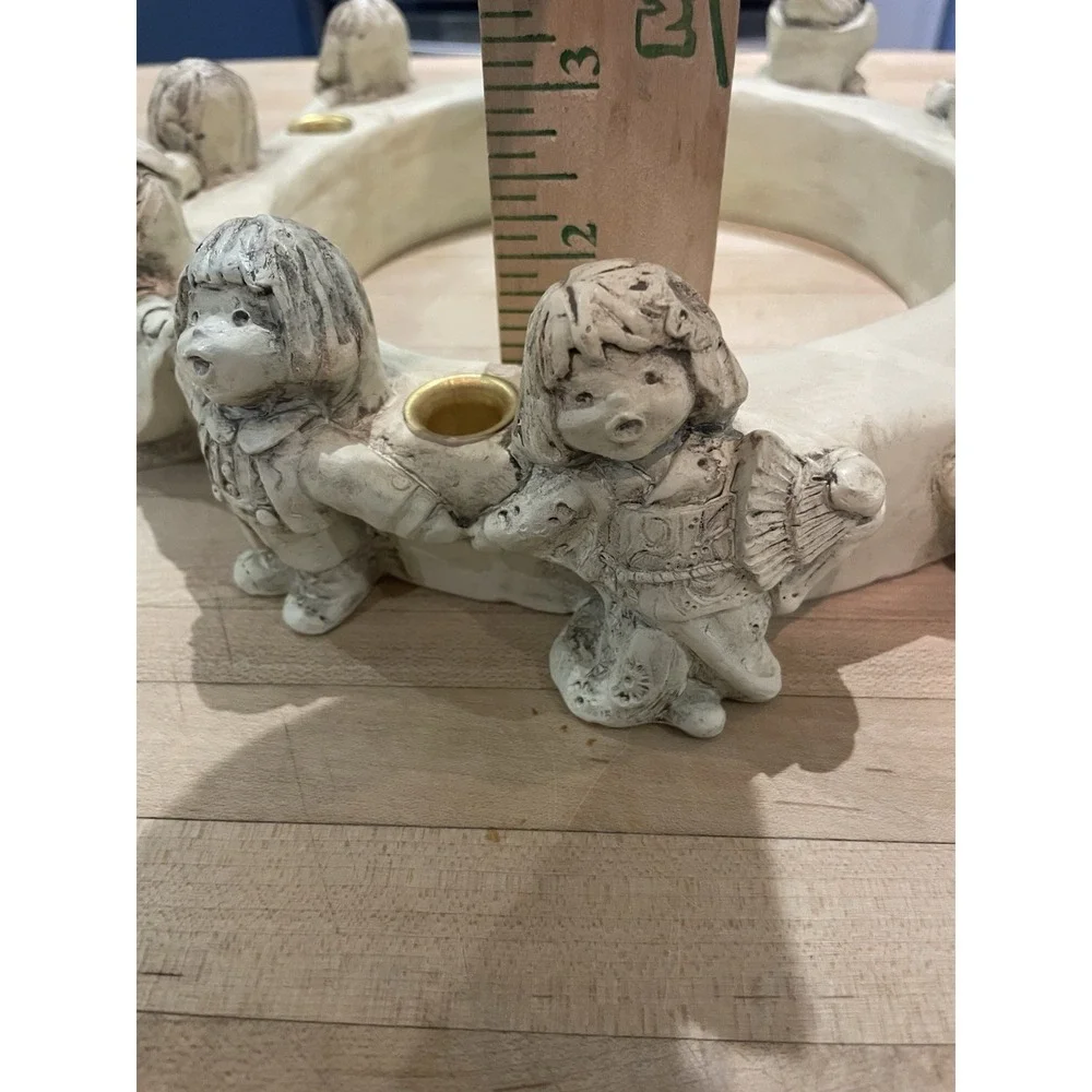 Vintage Abbey Press Advent Wreath Candle Holder Children of the World Resin